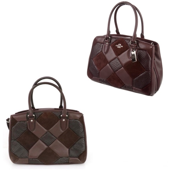 RARE!! Coach Leather & Suede Patchwork Empire Carryall Shoulder Bag MSRP $525 - Picture 3 of 11